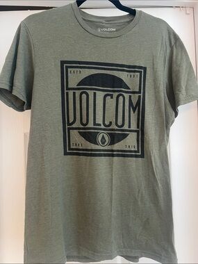 Volcom Olive Green Graphic Logo Tee